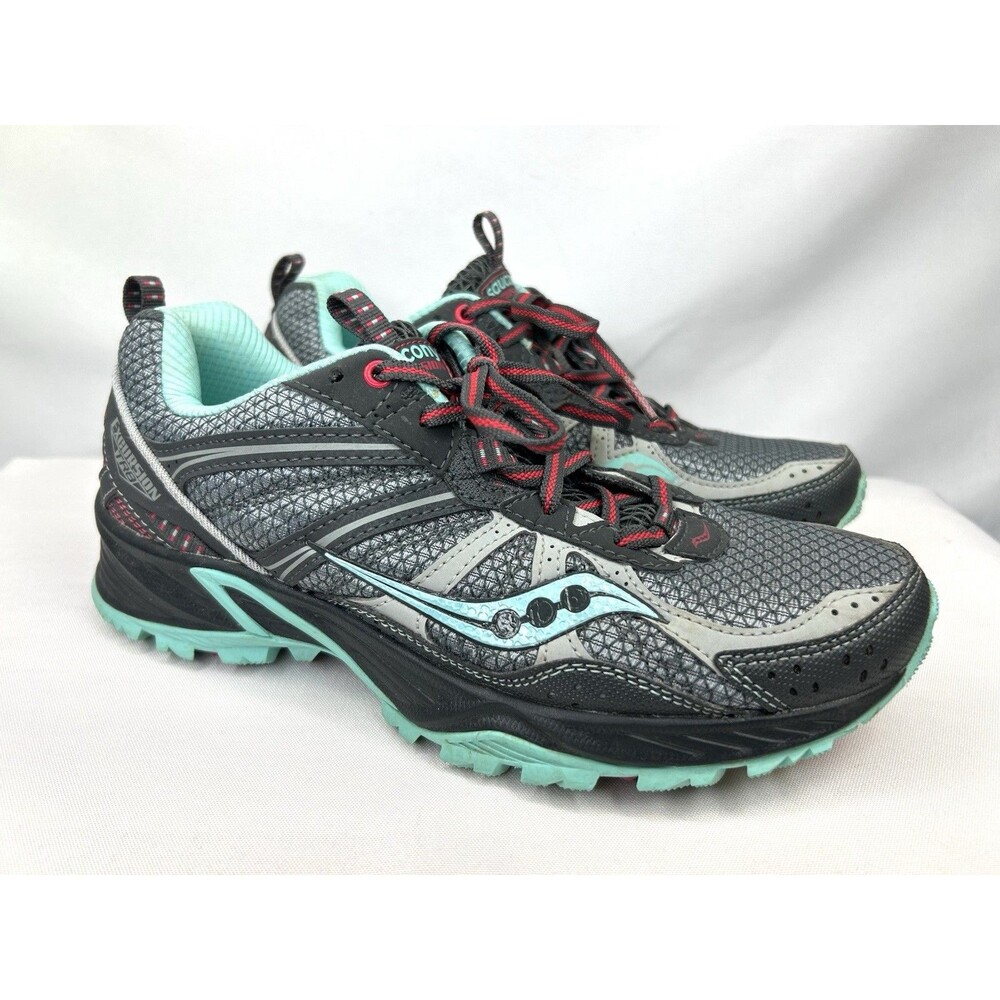 Saucony Women’s Excursion Tr8 Running Shoes Gray/Mint S15203-4 Low Top Size 8.5